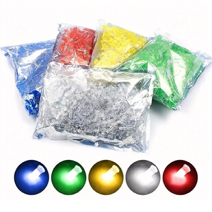 1000PCS 5MM ɫ�lLED�l����O�ܟ��� ɫ�lF5 5mm�t�G�S�{�׳�ɫ