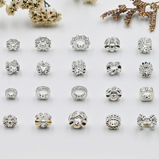 S925���y����Ƕ�ʯ���׸��鴮��diy�ִ���Ƭ�朵���������
