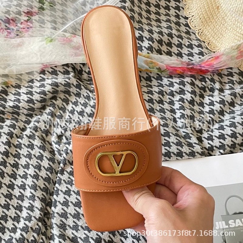 外贸新款欧美中东迪拜俄罗斯荷兰德国新加坡V字扣真皮平底一字拖|undefined