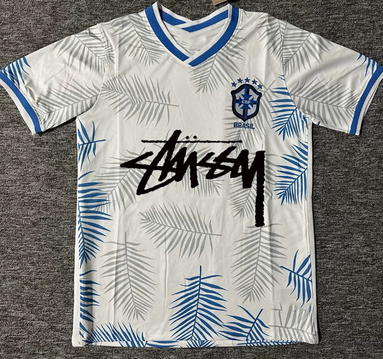 ブラジルジャージ ステューシー ステューシー シグネチャーバージョン 特別記念版 半袖トレーニングウェア サッカーユニフォーム|undefined