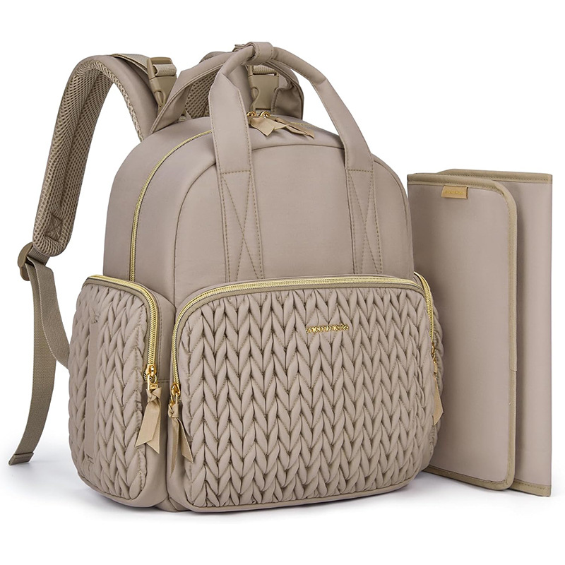 New Diaper Backpack small size Diaper Mummy Bag Travel Baby Quilted Diaper Bag with Insulated Pocket Baby