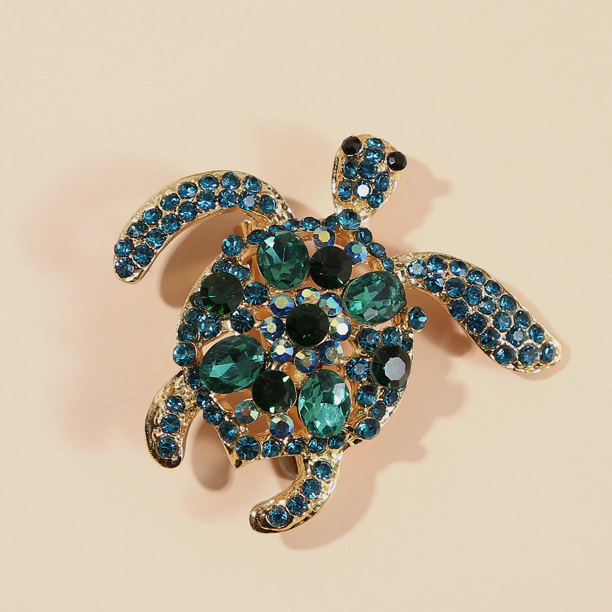 Broche de tortuga popular transfronterizo lindo rhinestone ramillete pin tortuga de dibujos animados cintura de alta gama artefacto de adelgazamiento accesorios de ropa image 1