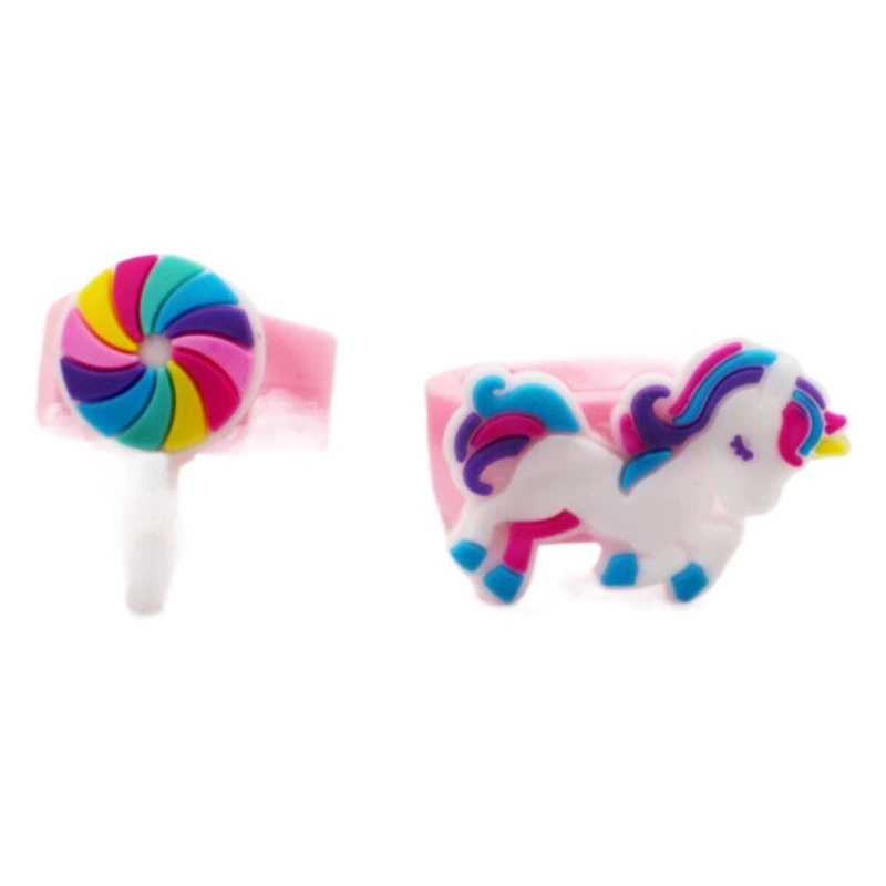 Единорог Кольцо женское ПВХ мягкое резиновое кольцо на палец Силиконовое кольцо детское мультяшное кольцо детский сад подарок