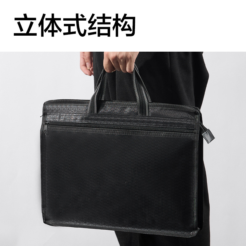 Bolsa de archivos bolsas de mano bolsas de archivos bolsas de computadora de tela Oxford bolsas de cremallera de gran capacidad maletín de oficina grueso