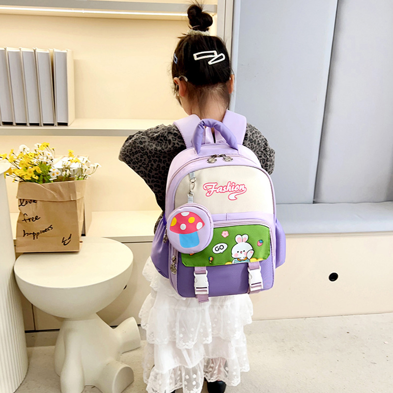 Dinosaurios de dibujos animados para niños mochila de jardín de infantes lindo conejo mochila de niñas mochila transpirable para niños de clase media