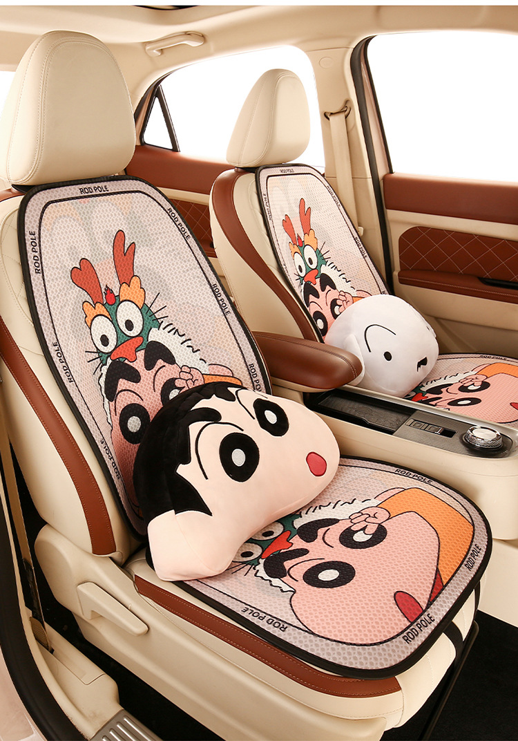 Car seat cushion four seasons universal cartoon seat cushion girl car seat cover fabric new seat cover half non-slip