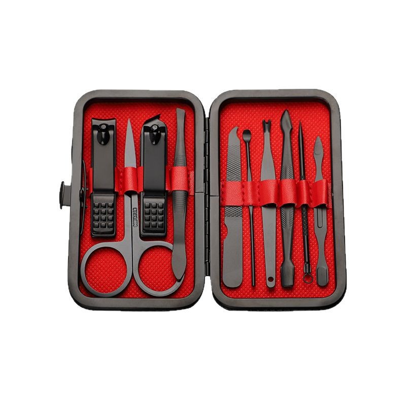 Maniküre- und Pediküre-Set, 18 Teile, schwarz