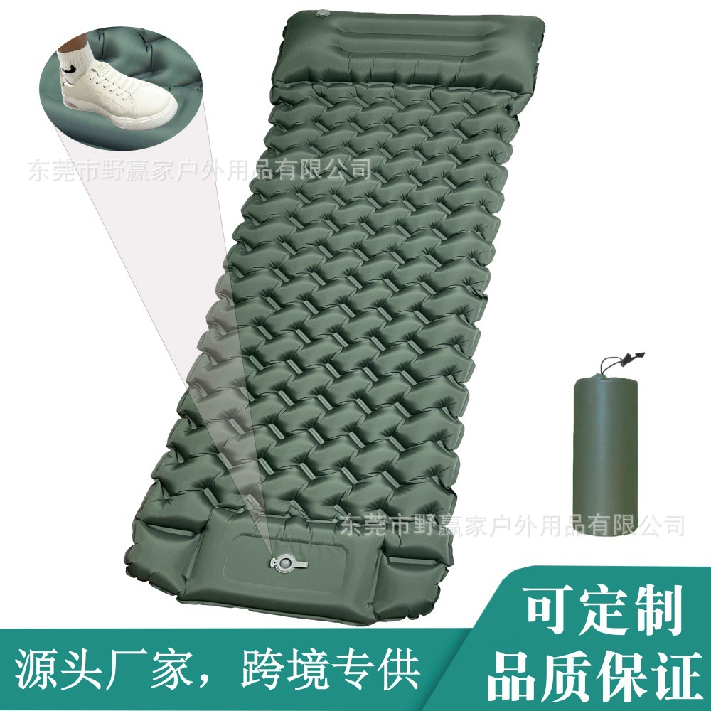 Надувной коврик 2025 для кемпинга на одного человека, из ТПУ, с ножным насосом, надувной матрас для сна, влагостойкий коврик для кемпинга