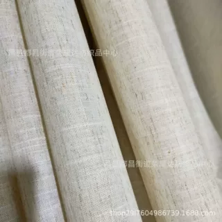 定制麻布 涤麻竹节布 200-300g麻布 1212 200g涤麻布 2.8米窗帘布