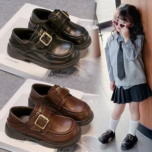 Girls' Shoes 2025 Spring New Children's Soft-soled British-style Small Leather Shoes for Big Kids and Girls Fashion Princess Shoes