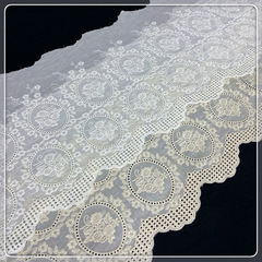 Supply of 25CM wide cotton fabric embroidery lace edge water-soluble lace edge clothing home accessories with flower cotton fabric edge