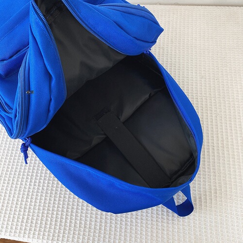 Backpack with Large Capacity, Multiple Pockets, Plain Color Student Backpack for Boys, Korean Style Casual High School College Style Backpack