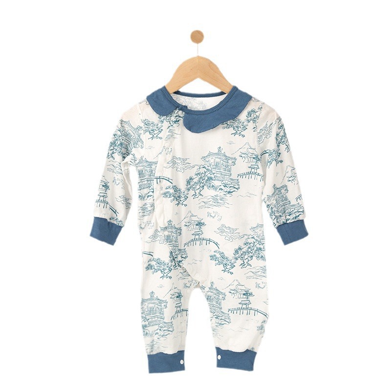 China estilo Han ropa de bebé manga larga bata para hombres y mujeres bebés otoño y invierno ropa de recién nacidos de escalada de algodón puro