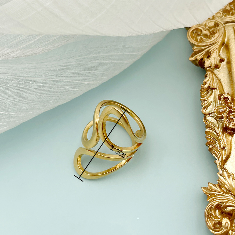 Fashion Geometric Titanium Steel Plating Rings 1 Piece