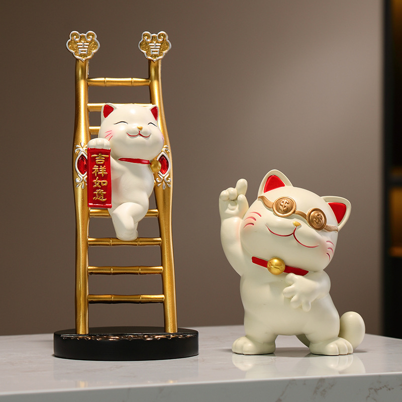 招财猫钥匙收纳玄关摆件轻奢高级家居入户客厅酒柜乔迁新居装饰品|undefined