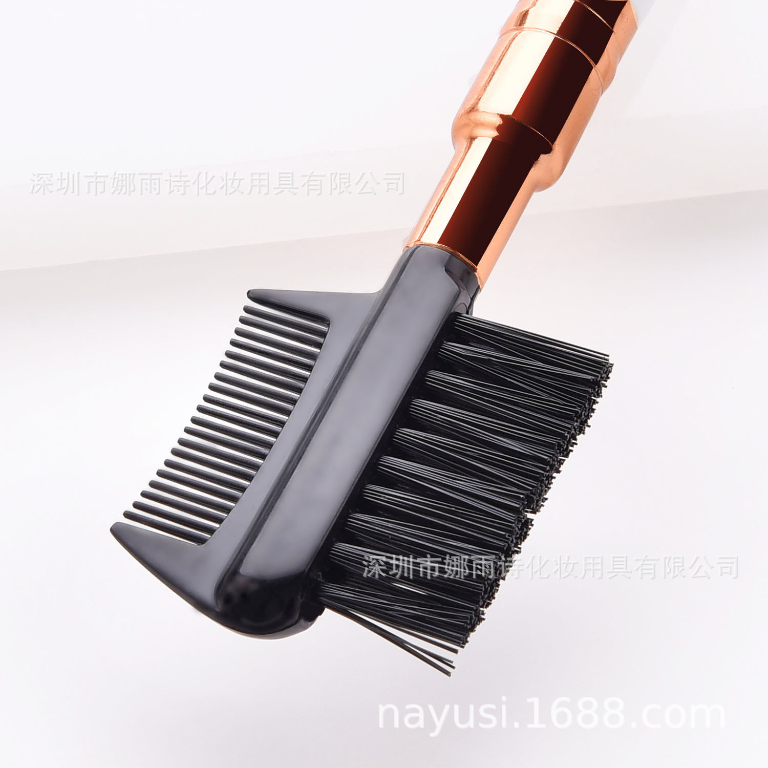 Mango blanco de doble cabeza de pestañas peine corrección de cejas peine de cejas cepillo de cejas de cerdas de fibra cepillo de cejas pestañas cepillo de doble propósito