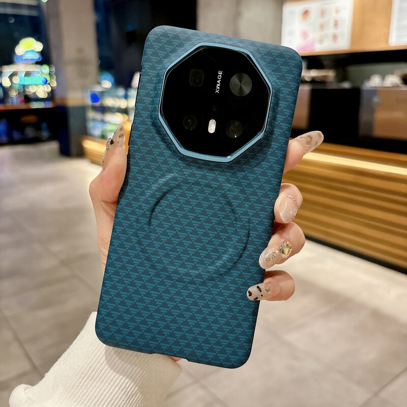 Huawei mate70rs Extraordinary Master 携帯電話ケースに適しています磁気カーボンファイバーパターンメタルフレーム mate70pro 新しいハイエンド mate60pro オールインクルーシブ超薄型落下防止保護カバー男性と女性用|undefined
