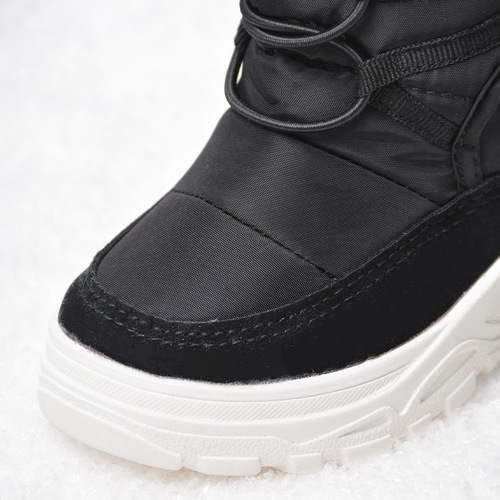 Winter boys 'velcro and velvet snow boots, casual high-tube platform shoes, warm cotton shoes, small and medium-sized children's boots