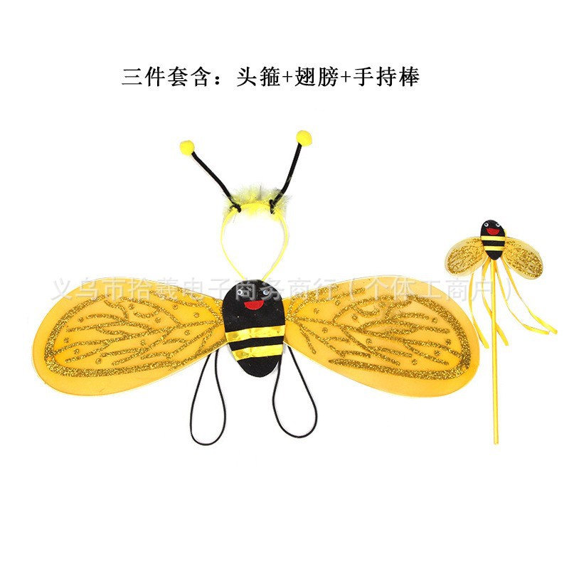 Baile infantil del Día del Niño, pintura, accesorios de actuación, alas de mariquita, insectos, abeja, ropa de actuación, ropa de baile, palo de hadas