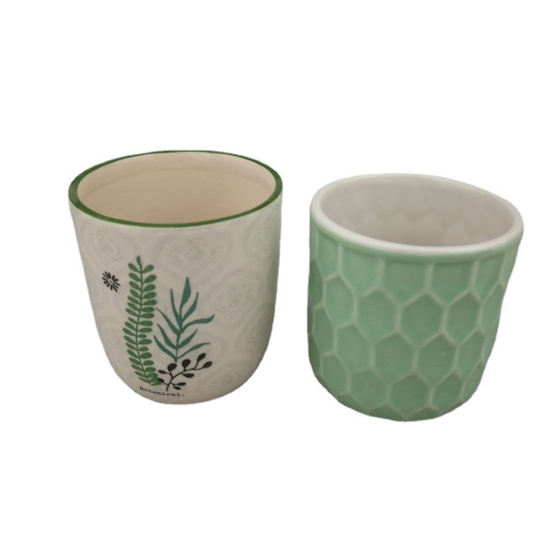 Nordic INS taza de vela creativa macaron cerámica vela taza con tapa vela tarro aromaterapia puede cera taza