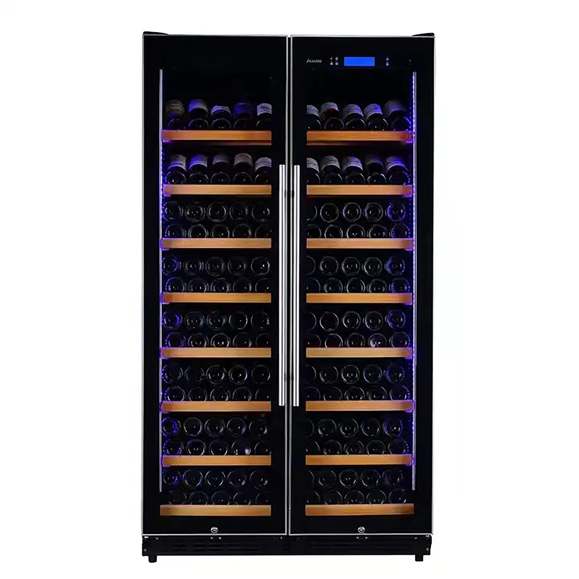 Pejer gabinete de vino de temperatura constante gabinete de exhibición de vino de doble puerta gabinete de vino refrigerado de bebidas de oficina comercial con cerradura