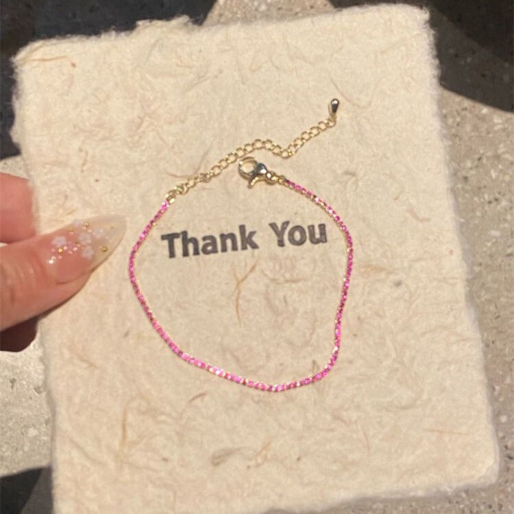 French Style High-grade Extra Fine Flash Diamond Bracelet Women's vintage Super Fairy Flash Bracelet Simple Cold Style Hand Jewelry French Style High-grade Extra Fine Flash Diamond Bracelet Women's vintage Super Fairy Flash Bracelet Simple Cold Style Hand Jewelry