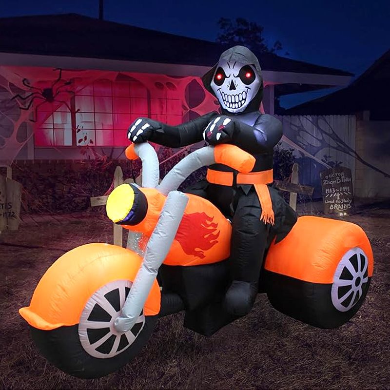 Decoración infláble de Halloween modelo de aire Chen luminoso calabaza gato de arco fantasma payaso pirata mano fantasma