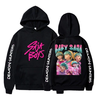 猎魔女团saja boys印花韩版男女潮流连帽卫衣亚马逊时尚休闲长袖