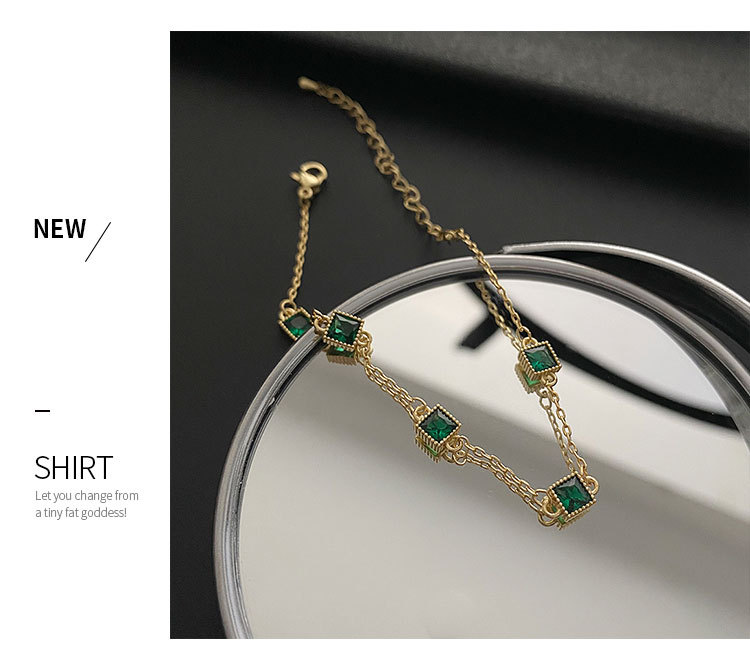 Fashion Geometric Titanium Steel Inlay Zircon Bracelets 1 Piece