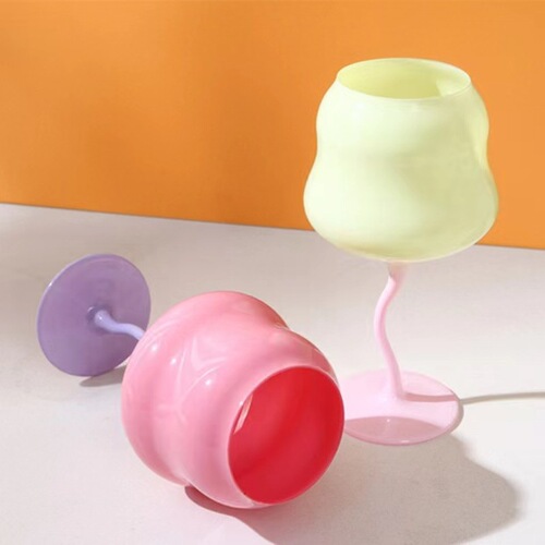 High-looking Macaron Cream Twist Cup Goblet Red Wine Glass Contrast Color Girly Heart Candy Creative Dionysus Cup