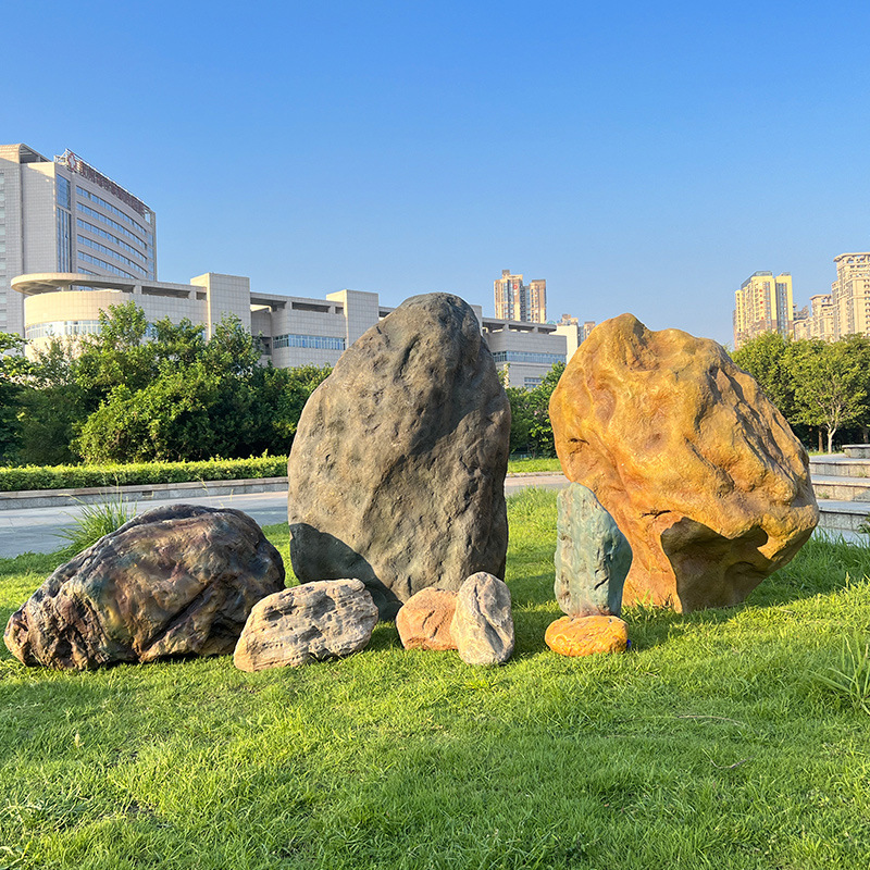 Mesa de piedra simulada escultura de piedra escultura de paisaje al aire libre gran hueco FRP paisaje de piedra decoración de jardín