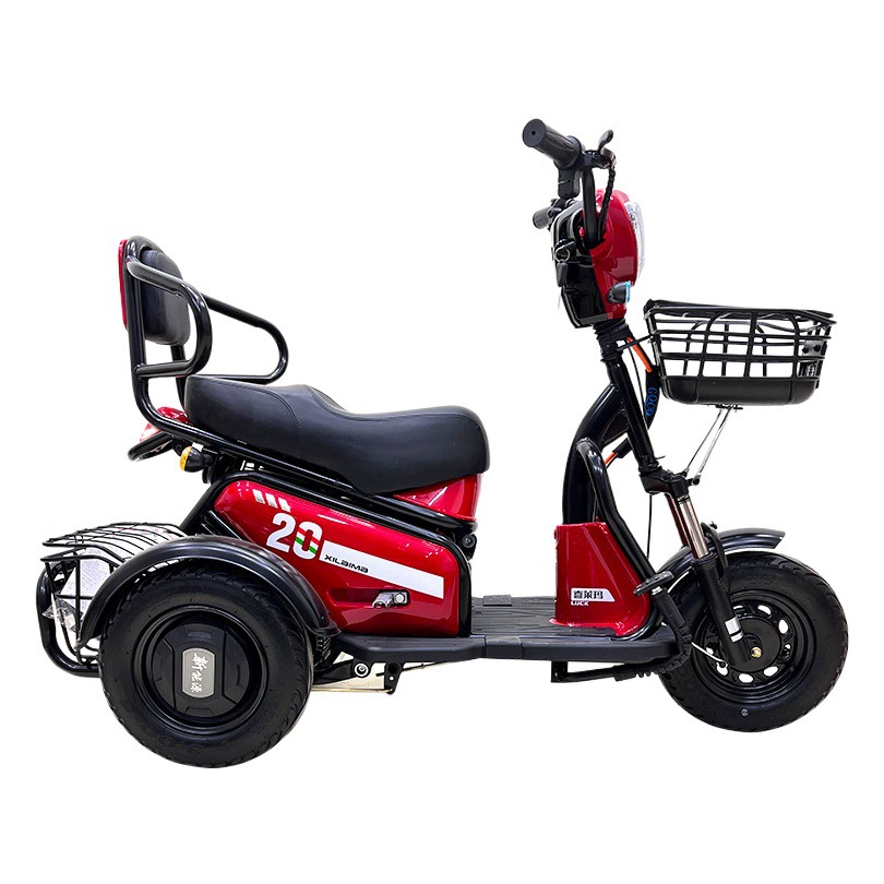 Электрический трехколесный электрический скутер для взрослых с маленьким пудингом для пожилых людей и взрослых для перевозки детей, мобильности для отдыха, амортизации, стабильности и возможностью регистрации.