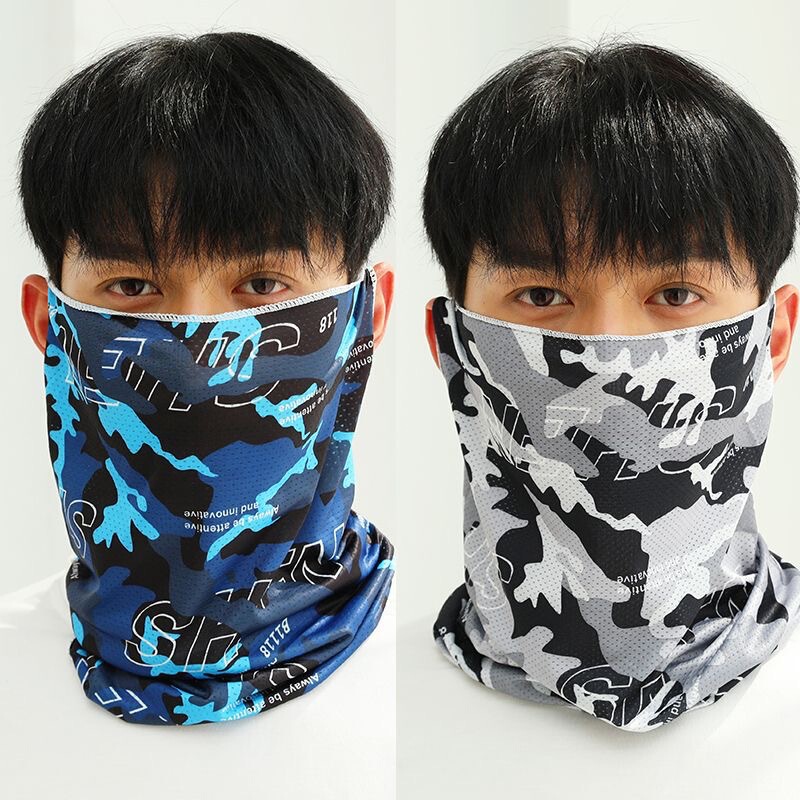 Breathable Sun Protection UV Protection Ear Hanging Mask Summer Sunshade Neck Protection for Men and Women Ice Silk Riding Outdoor Collar Sleeve