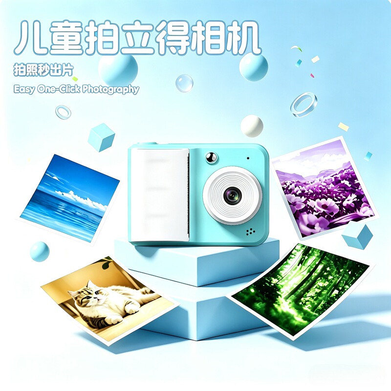 Polaroid children's thermal printing camera, instant photo and video printing, multi-functional children's gift Polaroid children's thermal printing camera, instant photo and video printing, multi-functional children's gift