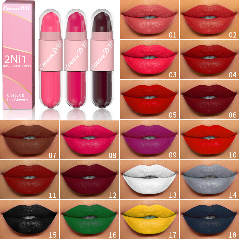 Check it out! Link Disclaimer - Exclusive for foreign trade :CmaaDu Face Color Lipstick and Lip Gloss Two-in-one Matte finish undefined