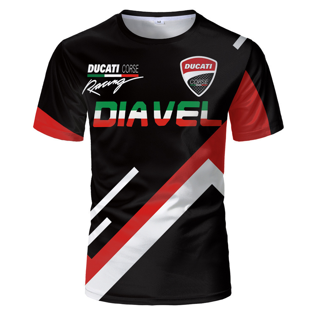 Factory direct 2022 new car logo geometric 3D digital printing sports men's breathable T-shirt short sleeve