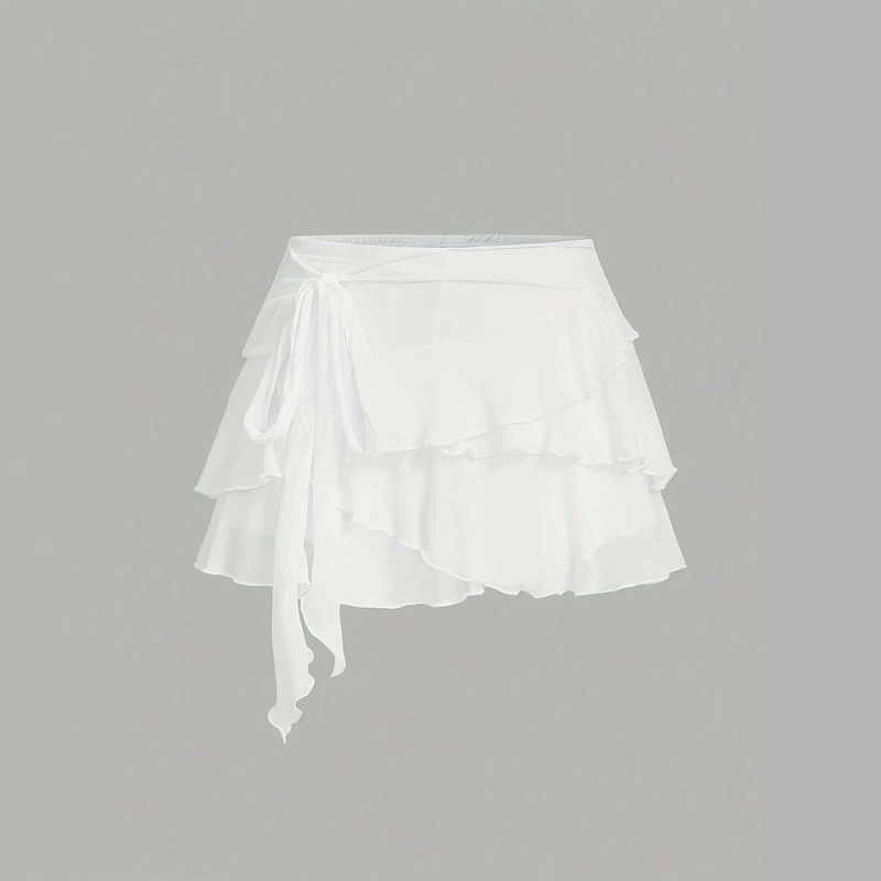 2026 Cross-Border European and American New Style Women's Skirt with Multi-Layered Ruffles and Low Waist Mini Skirt