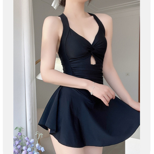 2024 new swimsuit women's summer one-piece sexy pure lust style ins wholesale swimsuit covering belly and slimming swimsuit