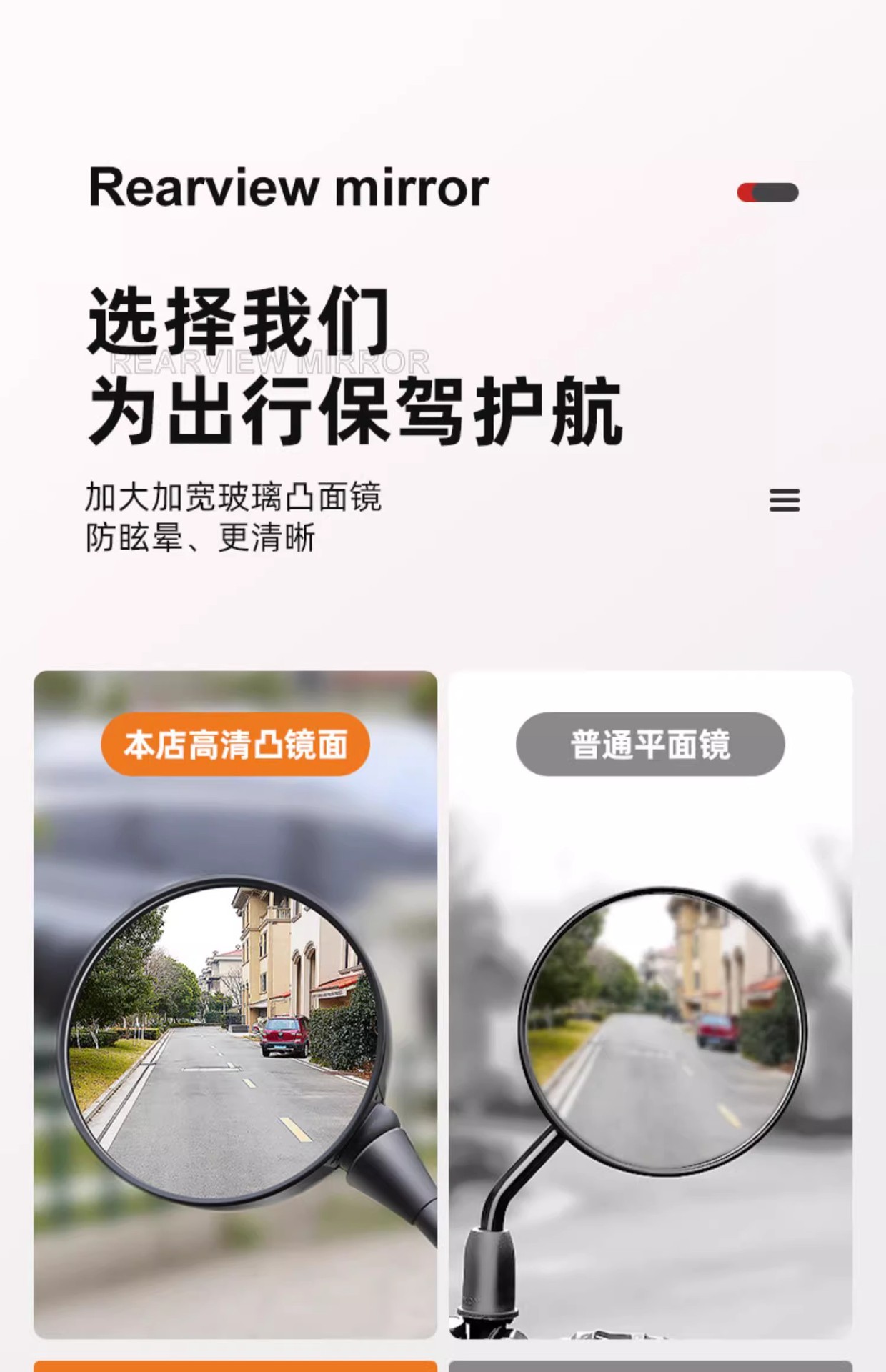 Electric Vehicle Rearview Mirror, Yadi Universal Battery Vehicle, Taoling Reflector, Guanneng Special Mirror, M6 Reversing Mirror