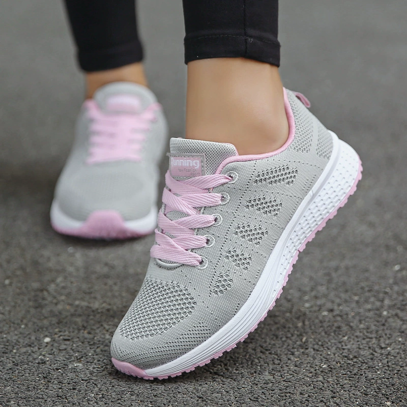 Cross-Border Spring and Summer Men's and Women's Shoes Korean Style Student Mesh Breathable Casual Shoes Running Shoes Fly Woven Fitness Sports Shoes Large Size