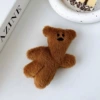 Plush stand-bow tie bear-brown