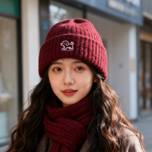 帽子高级感毛线帽女秋冬2025新款大版型显脸小针织帽子女休闲百搭