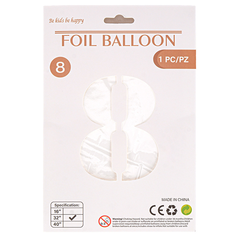 32 pulgadas Tarjeta de papel digital OPP globo de embalaje independiente fiesta de cumpleaños ambiente decorativo globo