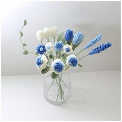 編織花漸變玫瑰混合花束鈎針毛線材料包成品源頭工廠一件批發