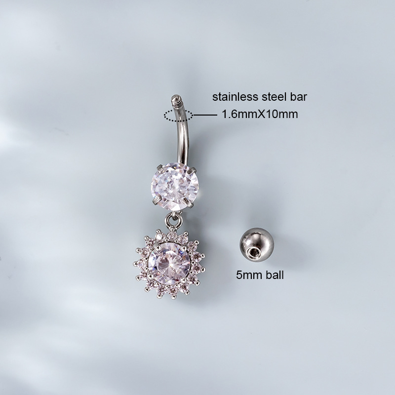 Fashion Butterfly Metal Plating Zircon Belly Ring