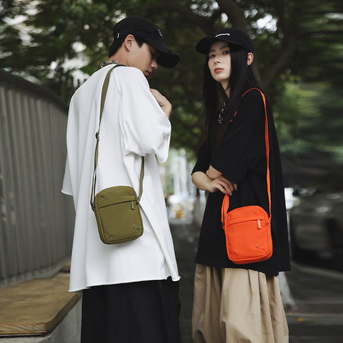 Japanese minimalist small cotton bag for women, 2025 summer new trendy lightweight phone bag for outdoor commuting, single shoulder crossbody bag