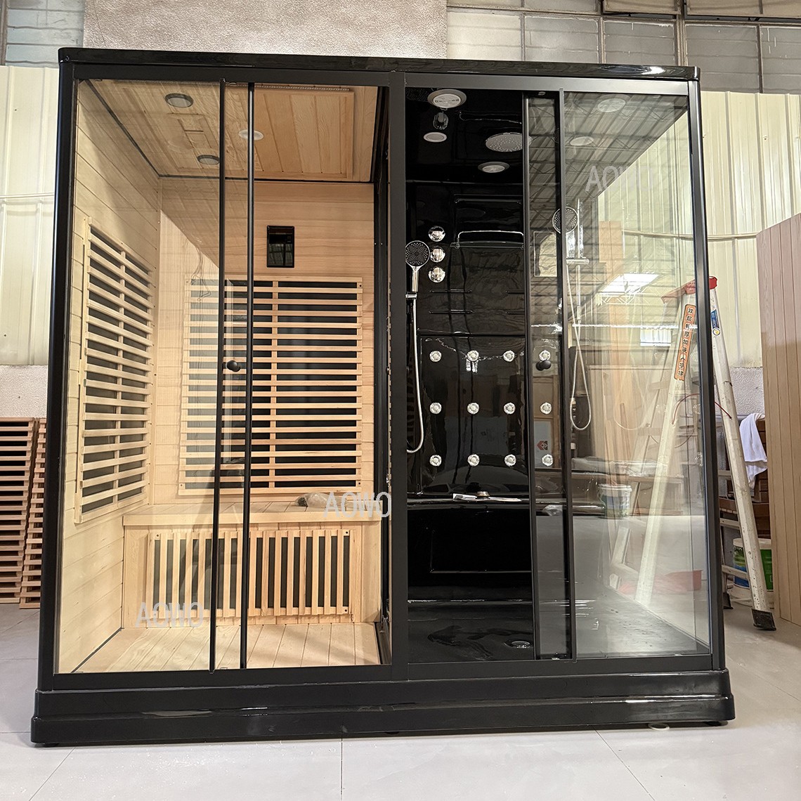 sala de ducha de calor infrarrojo lejano integrada para la salud en el hogar sala de vapor seco doméstica sala de vapor húmedo separación de secado y húmedo integrada