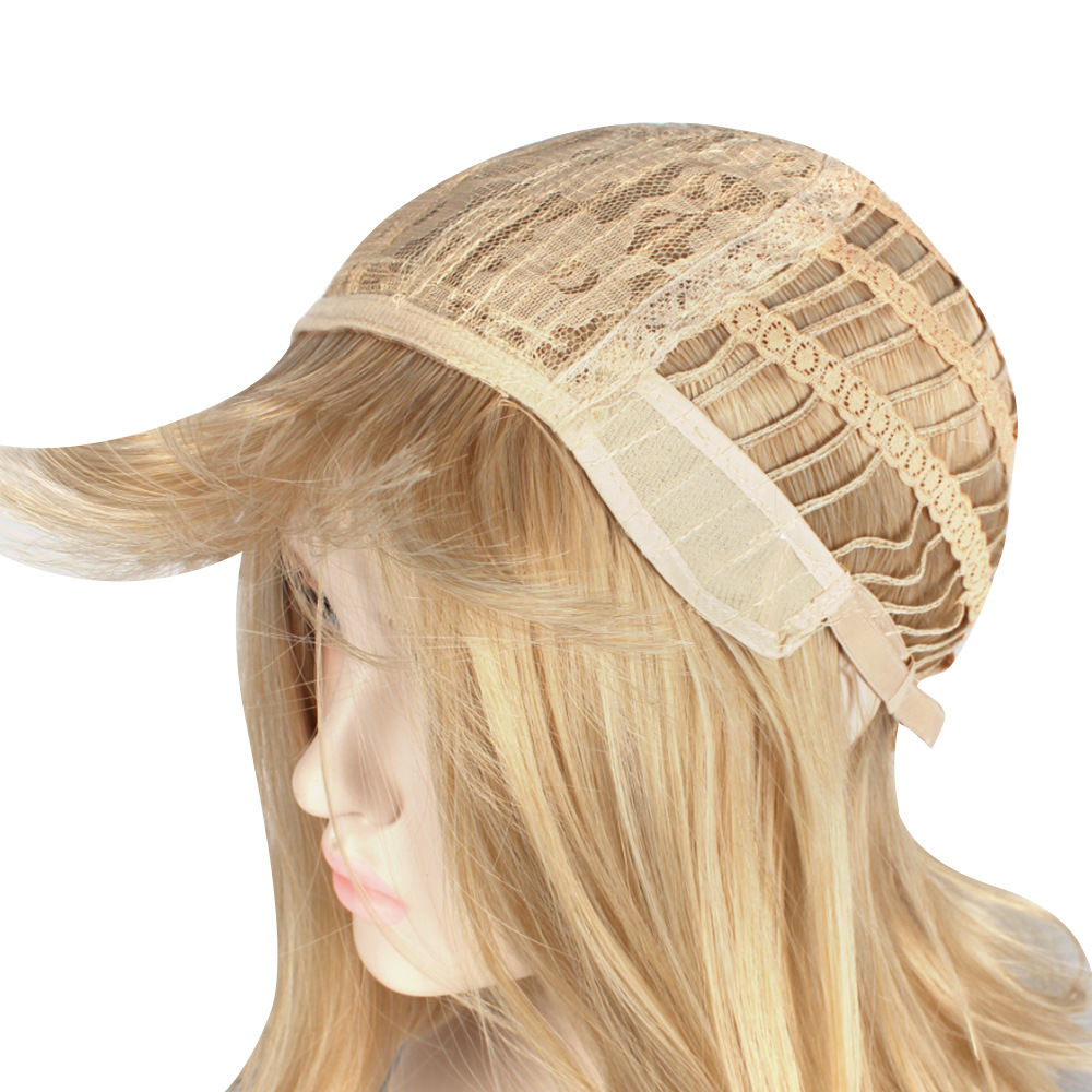 Front Lace Wig Fashion Franja Loiro Gold Close Up