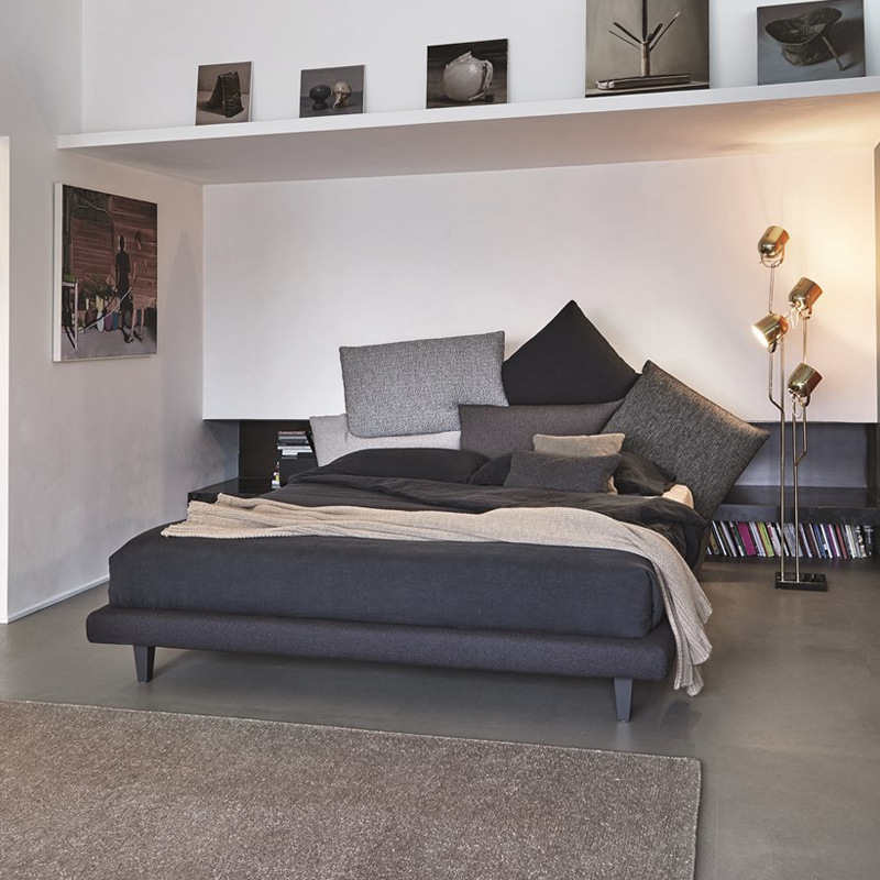 意式極簡風布藝雙人床北歐設計師創意1.5米臥室床民宿樣板房家具
