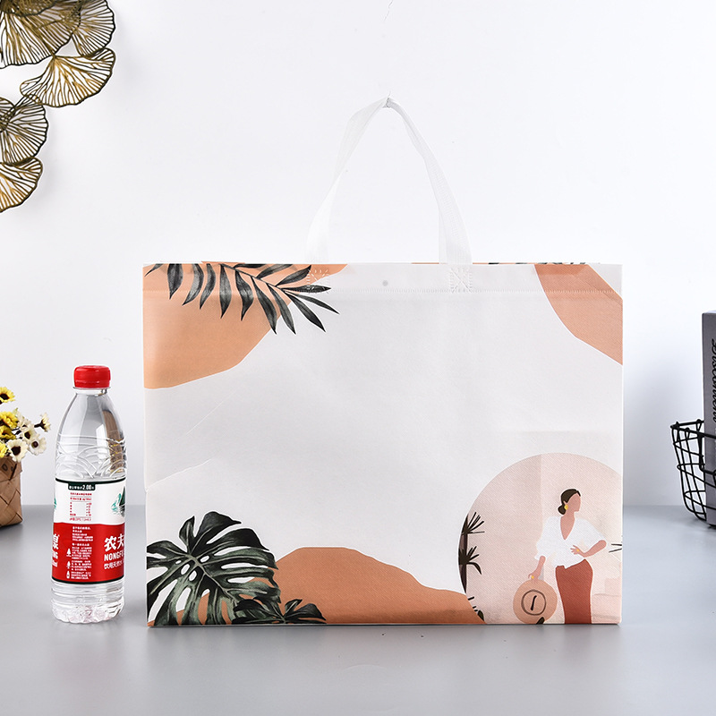 Tienda de ropa para mujeres a medida, centro comercial, tienda de ropa, bolsa de mano de compras, prensa en caliente, publicidad, bolsa no tejida laminada, personalización